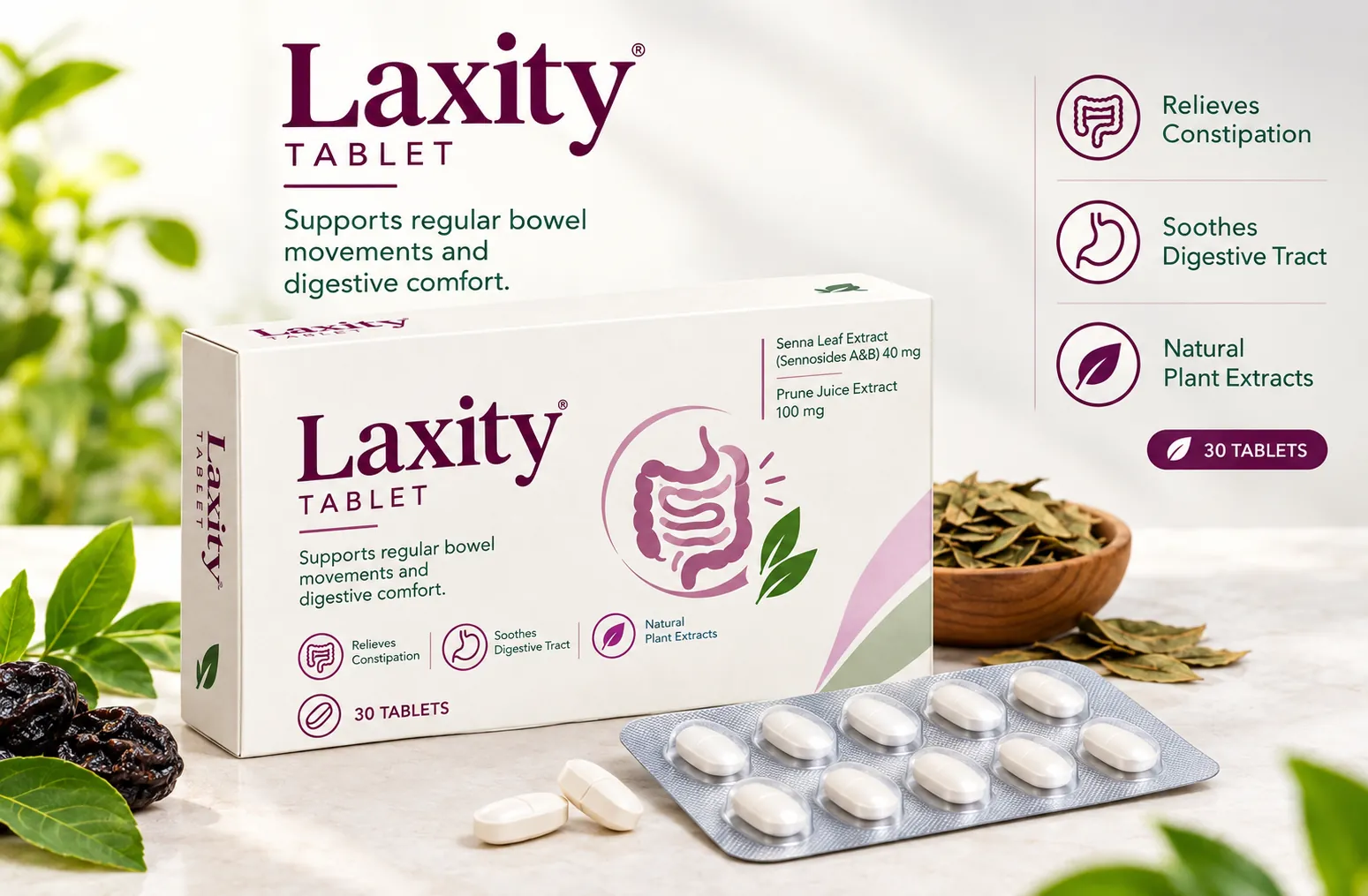 Laxity Digestive Comfort Tablets 30 Tabs